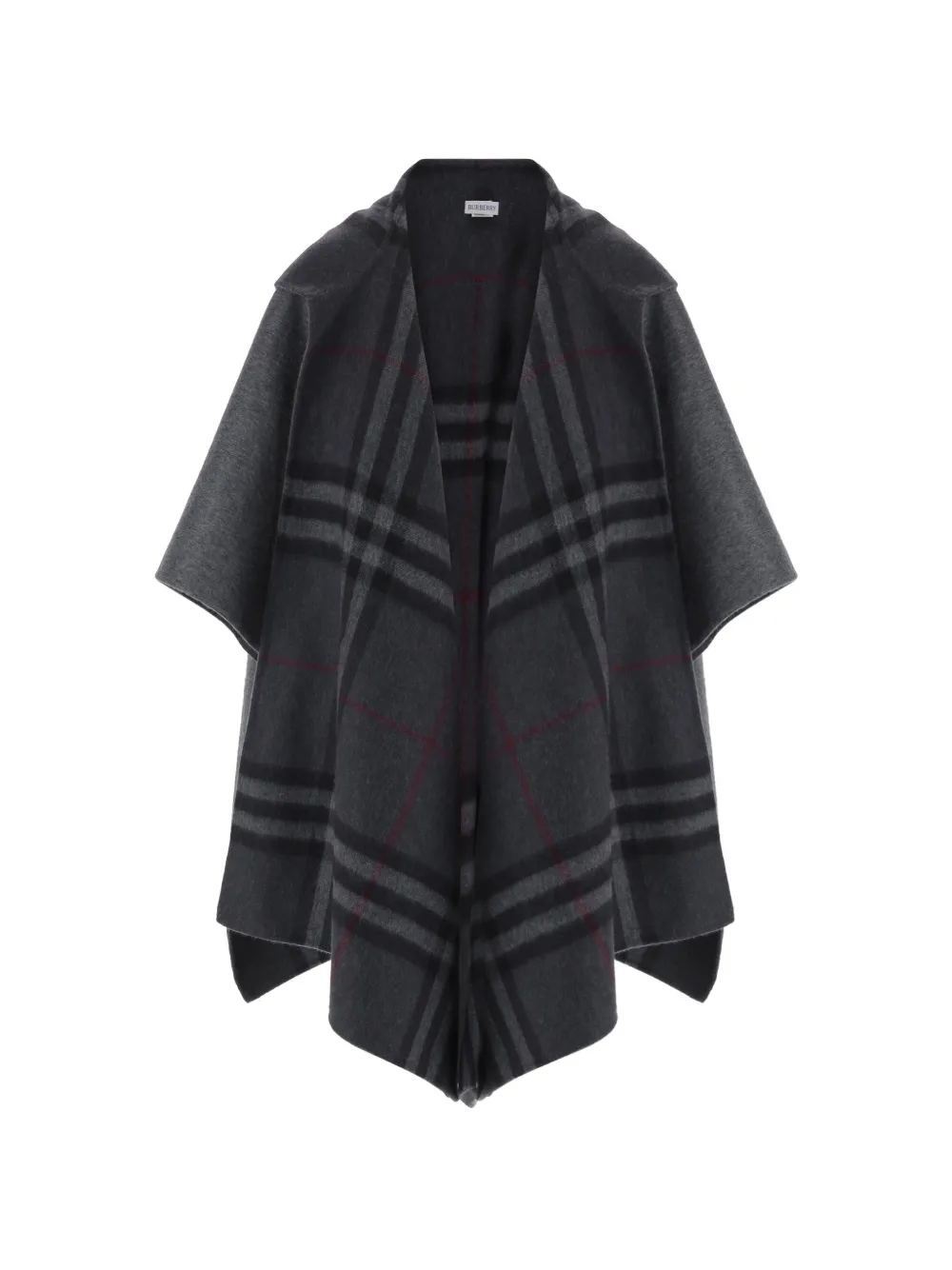 Burberry reversible Check cashmere hooded cape - Grigio
