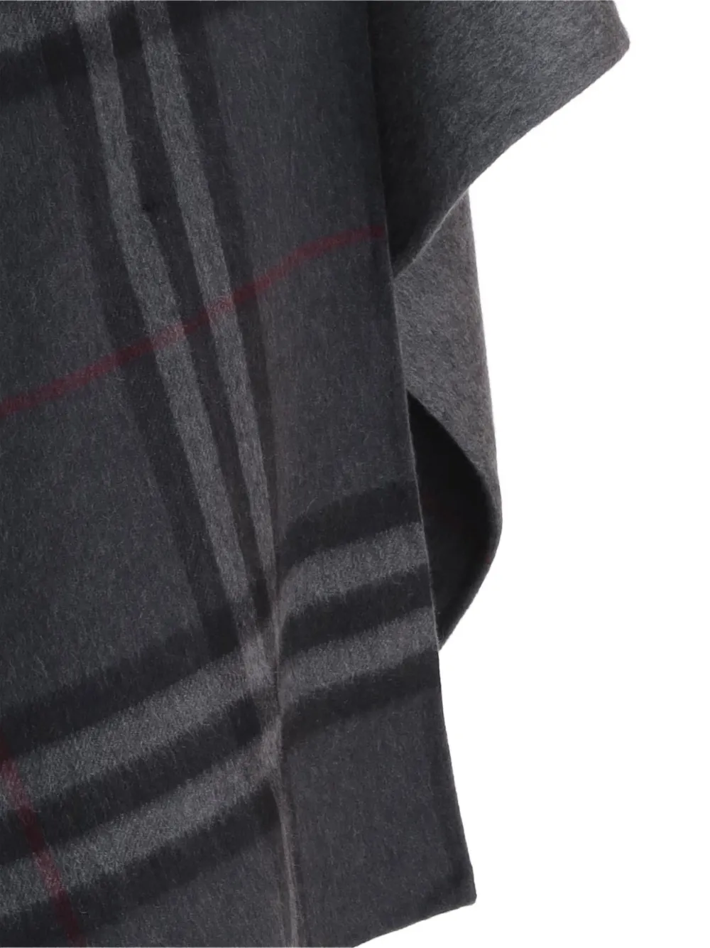 Burberry reversible Check cashmere hooded cape Grijs