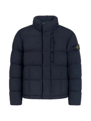Stone Island logo-patch Quilted Jacket | Blue | FARFETCH