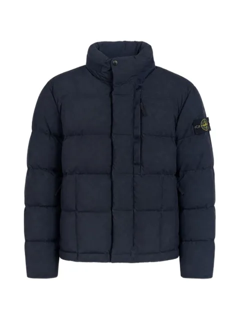 Stone Island quilted logo-patch jacket