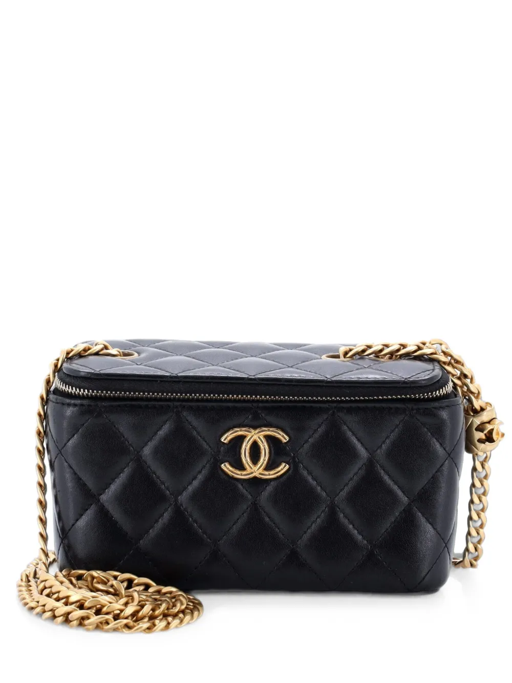 CHANEL Pre-Owned All Slide Long Vanity Case with Chain Quilted Lambskin Small crossbody bag - Nero