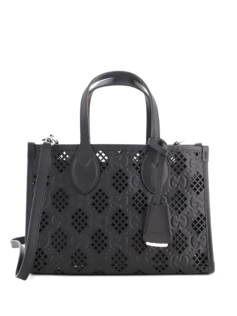 Gucci Pre-Owned Convertible GG Debossed Laser Cut Leather Small tote bag