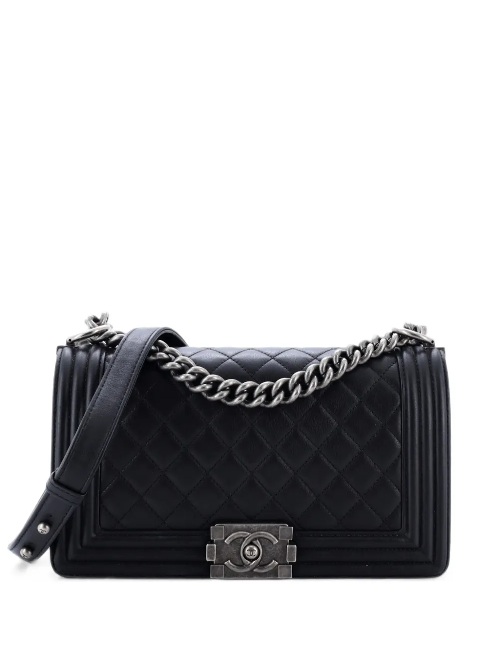 CHANEL Pre-Owned Boy Flap Bag Quilted Lambskin Old Medium shoulder bag - Nero