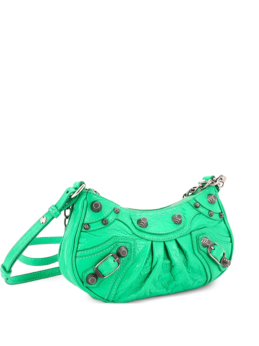 Balenciaga Pre-Owned Le Cagole Giant Studs Chain XS Schultertasche aus Leder - Grün
