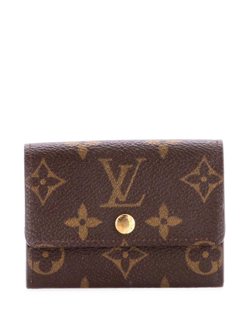 Pre-owned Louis Vuitton Flap Case Monogram Canvas Card Holder In Brown
