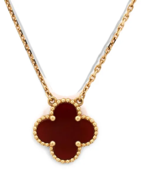 Van Cleef & Arpels Pre-Owned collar con colgante Alhambra en oro amarillo de 18 ct con cornalina
