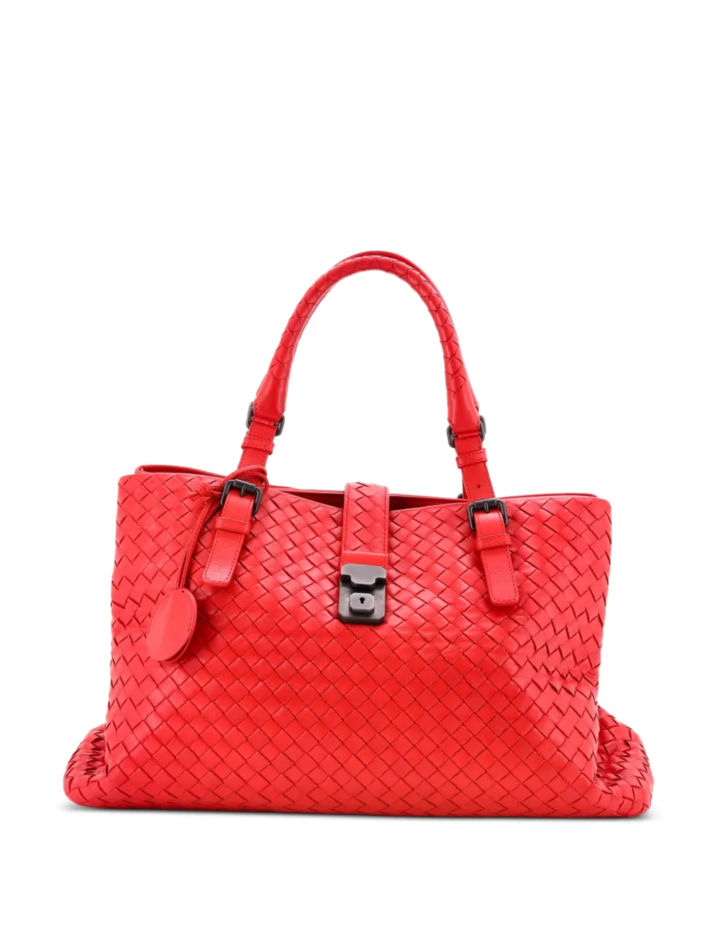 Bottega Veneta Pre-Owned Mittelgroße Roma Intrecciato Nappa Tote Bag - Rot