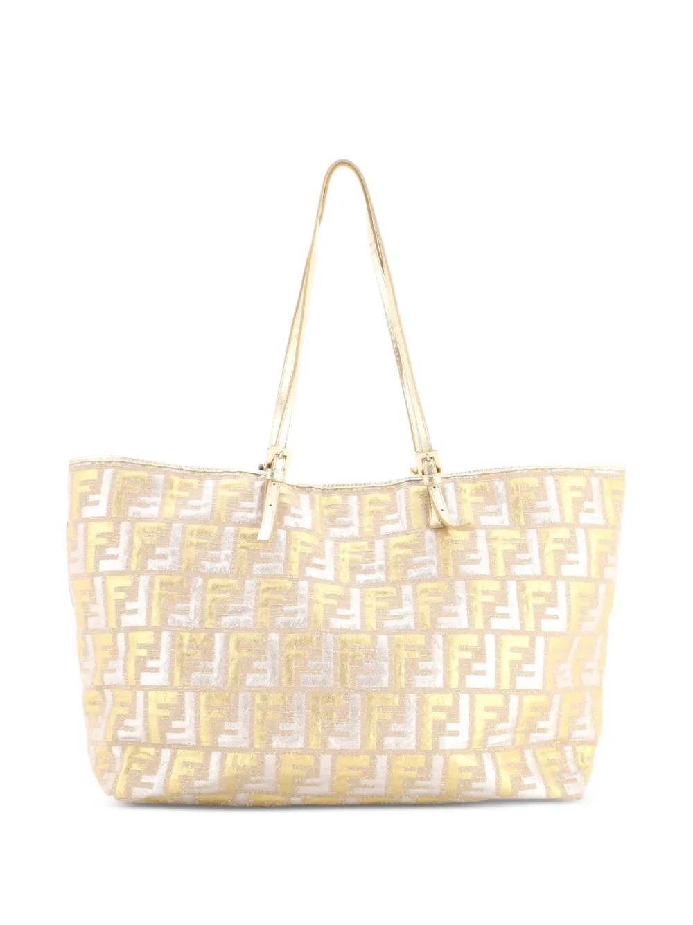 Fendi Pre-Owned Großer Roll Zucca Canvas-Tote Bag - Gold