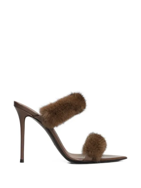 Giuseppe Zanotti fur-trim leather sandals