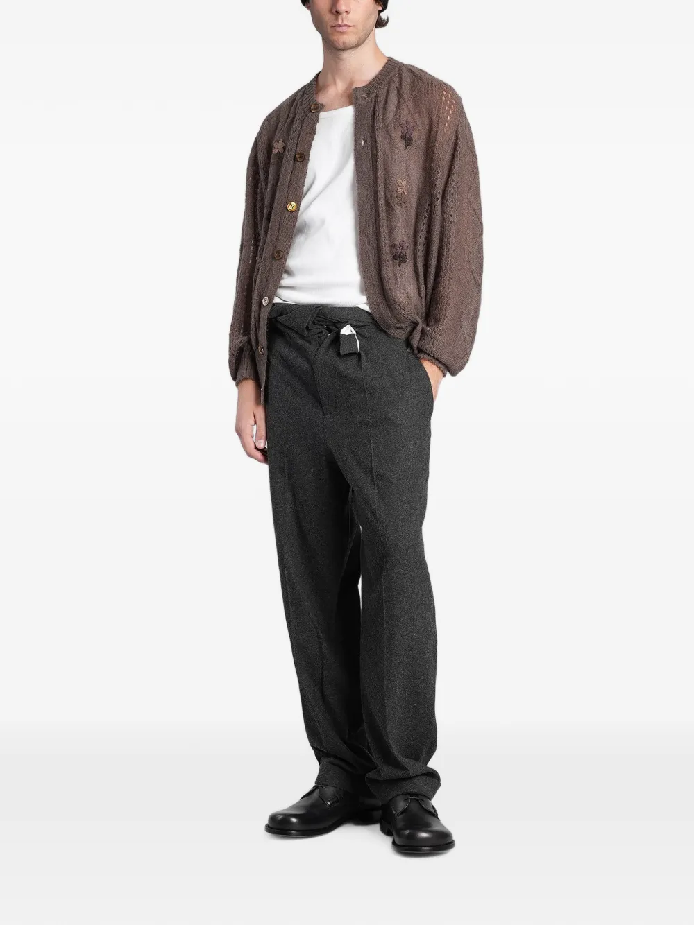 Magliano Straight broek met omgeslagen taille Grijs