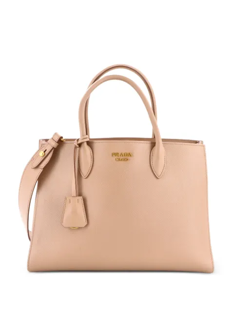 Prada Pre-Owned Side Pleat Saffiano Leather Large tote bag