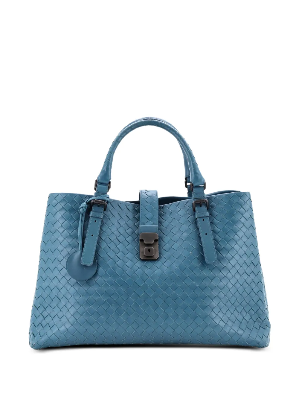 Bottega Veneta Pre-Owned Mittelgroße Roma Intrecciato Nappa Tote Bag - Blau