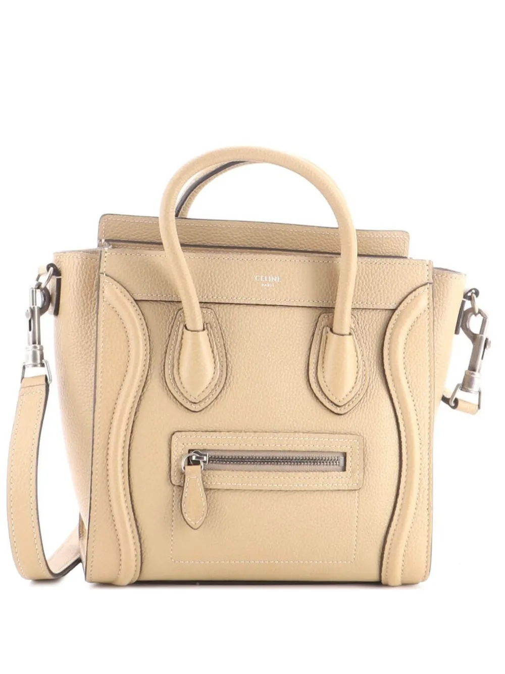 Celine Pre-Owned Luggage Bag Nano Umhängetasche aus gekörntem Leder - Nude