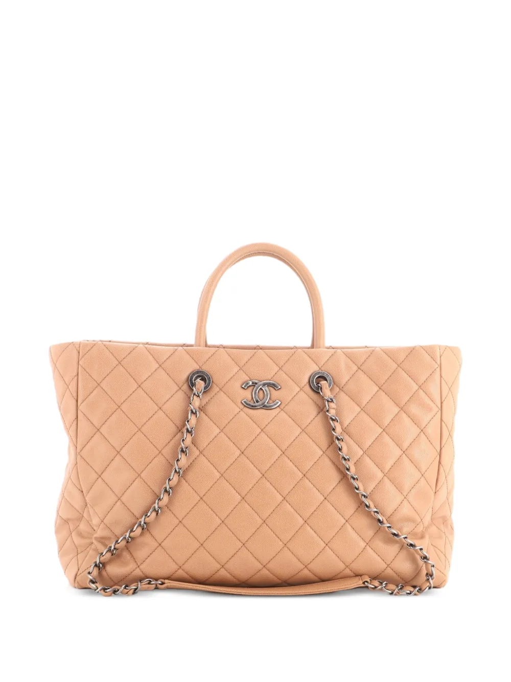 CHANEL Pre-Owned Coco Handle Shopping Quilted Caviar Large tote bag - Toni neutri