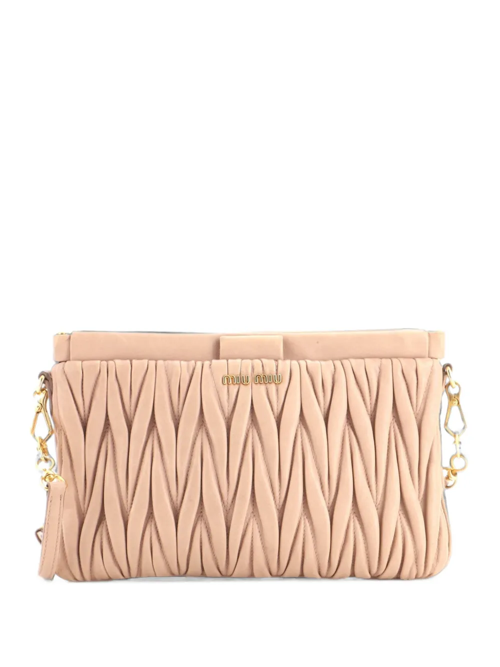 Miu Miu Pre-Owned Flap Matelasse Leather Small crossbody bag - Toni neutri