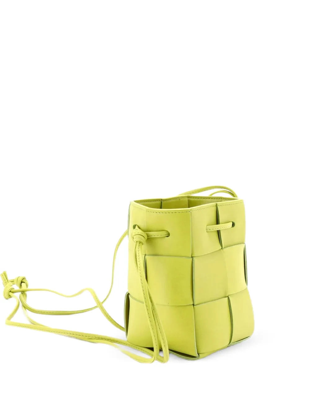 Bottega Veneta Pre-Owned mini sac seau Cassette Maxi en cuir Intrecciato - Jaune