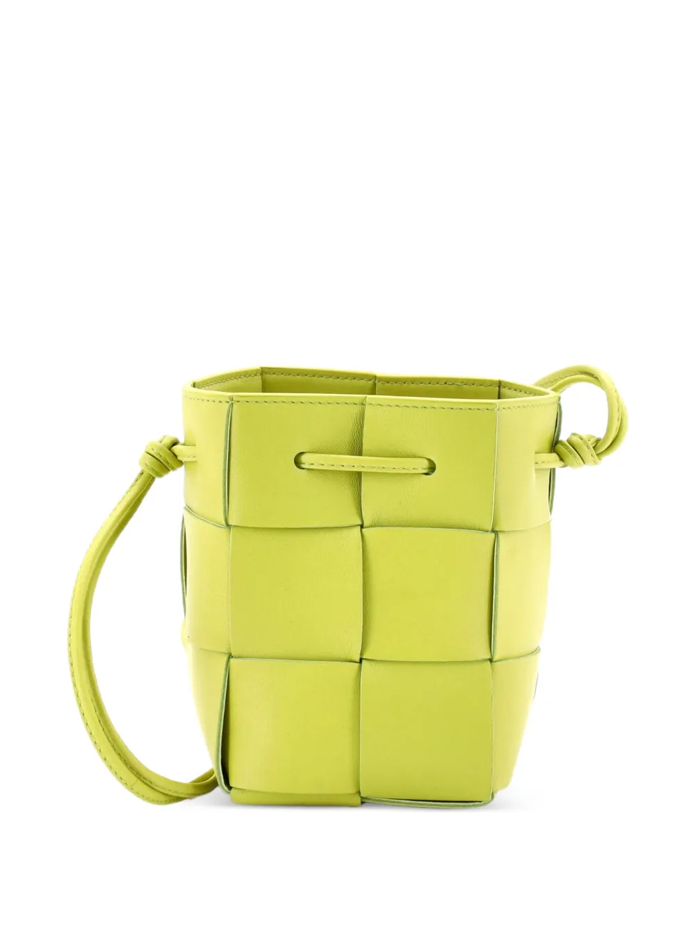 Bottega Veneta Pre-Owned Cassette Maxi Intrecciato Leather Mini bucket bag - Yellow