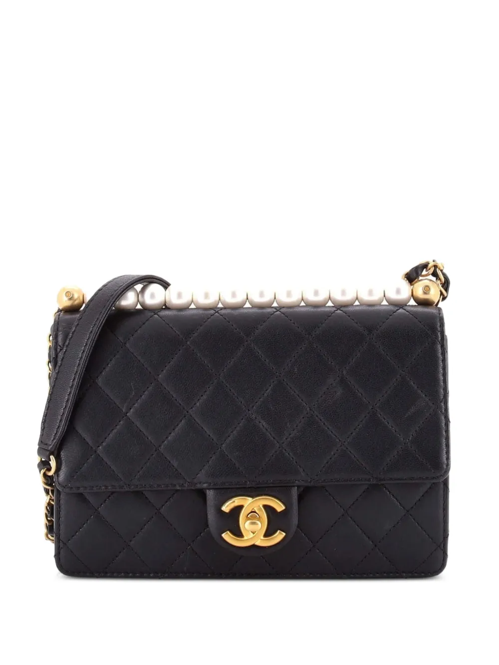 CHANEL Pre-Owned Chic Pearls Flap Bag Quilted Lambskin Small shoulder bag - Nero