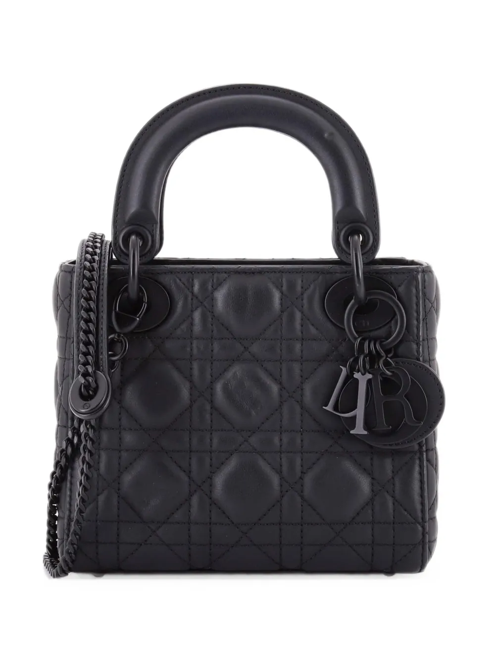 Christian Dior Pre-Owned Ultra Matte Lady Dior Chain Bag Cannage Quilt Calfskin Mini shoulder bag - Nero