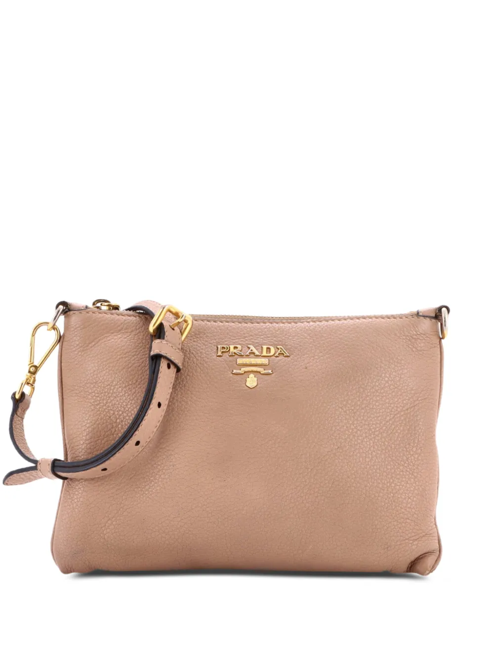 Prada Pre-Owned Dual Strap Flat Vitello Daino Medium crossbody bag - Toni neutri