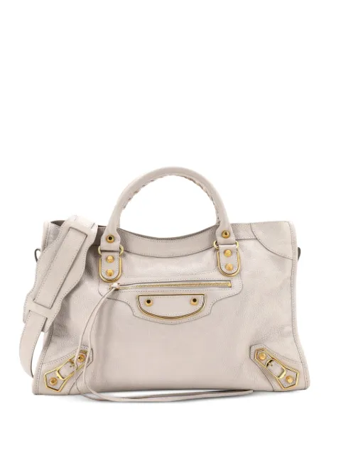 Balenciaga Pre-Owned bolsa satchel City Classic mediana de piel con bordes metalizados