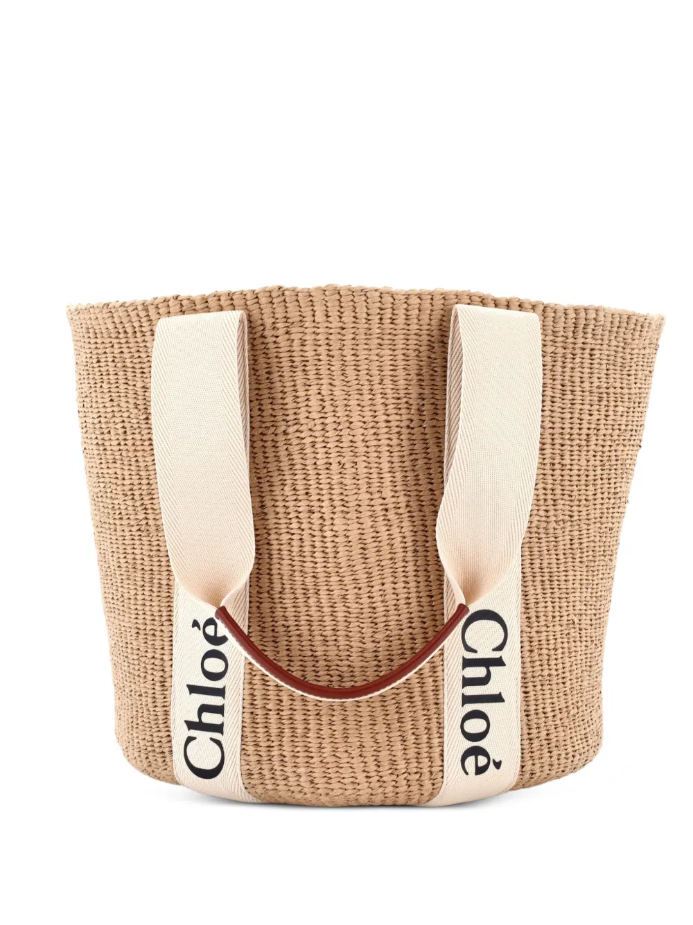 Chloé Pre-Owned x Mifuko Woody Tote grand sac seau en raphia - Tons neutres Chloé Pre-Owned x Mifuko Woody Tote grand sac seau en raphia - Tons neutres