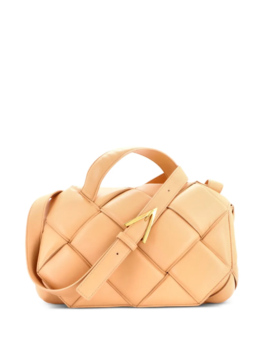 Bottega Veneta Pre-Owned Gepolsterte Maxi Schultertasche mit Intrecciato-Muster - Nude