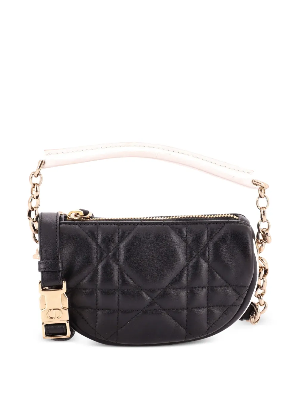 Christian Dior Pre-Owned Mini Vibe Cannage Tasche aus Lammleder mit Steppung - Schwarz