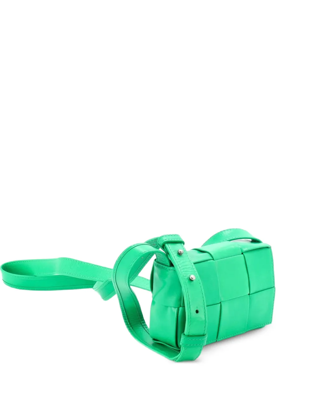Bottega Veneta Pre-Owned Cassette Maxi Intrecciato Leather Candy crossbody bag - Verde