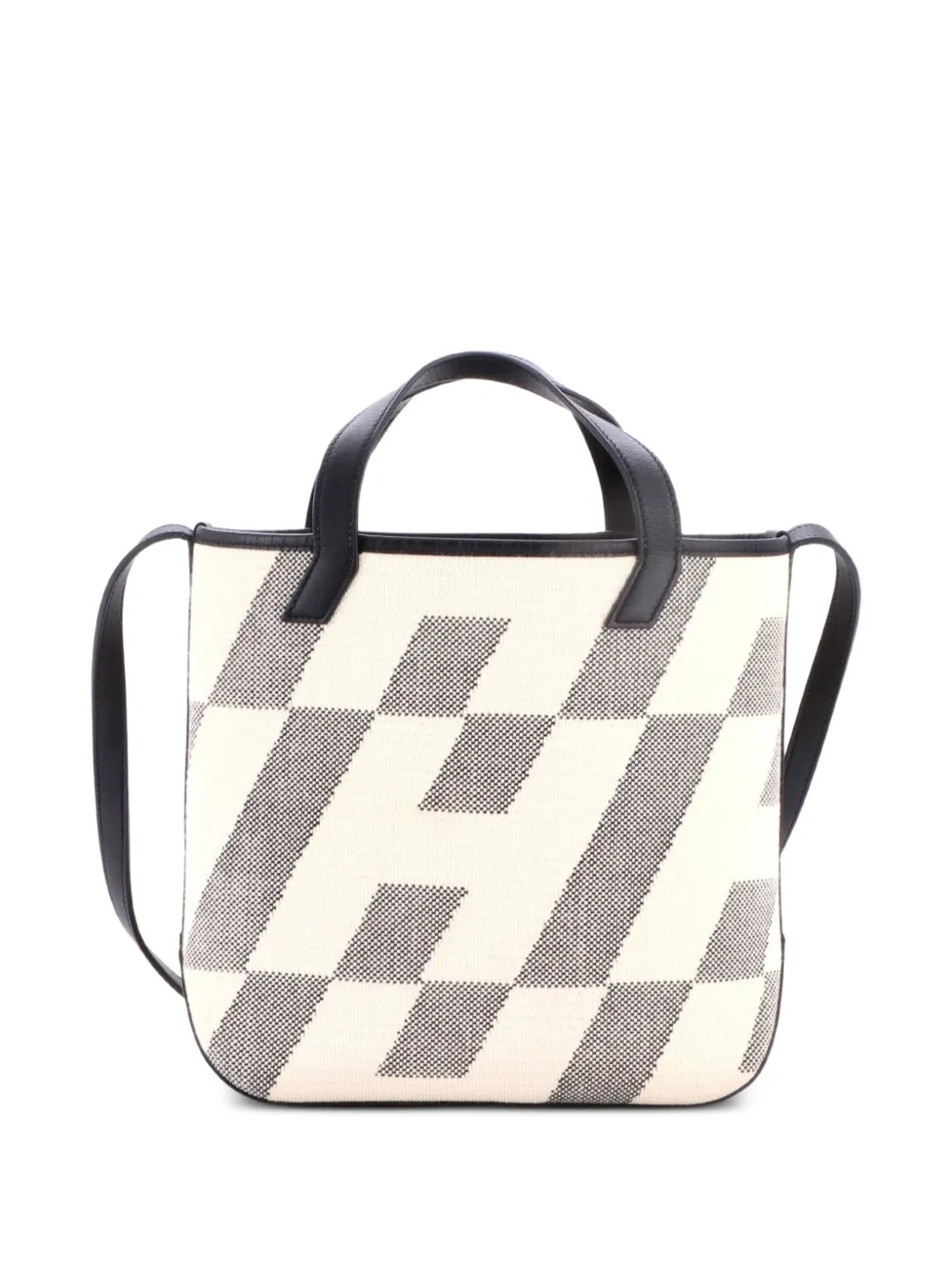 Hermès Pre-Owned sac porté épaule Cabas H en Biais Tote Canvas with Leather 27 - Noir Hermès Pre-Owned sac porté épaule Cabas H en Biais Tote Canvas with Leather 27 - Noir