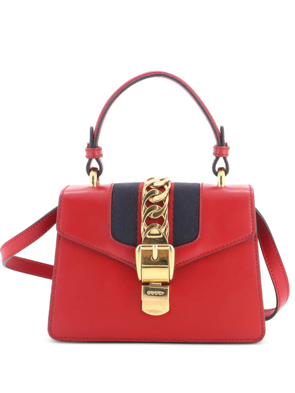 Gucci Pre-Owned mini sac à main Sylvie en cuir - Rouge Gucci Pre-Owned mini sac à main Sylvie en cuir - Rouge