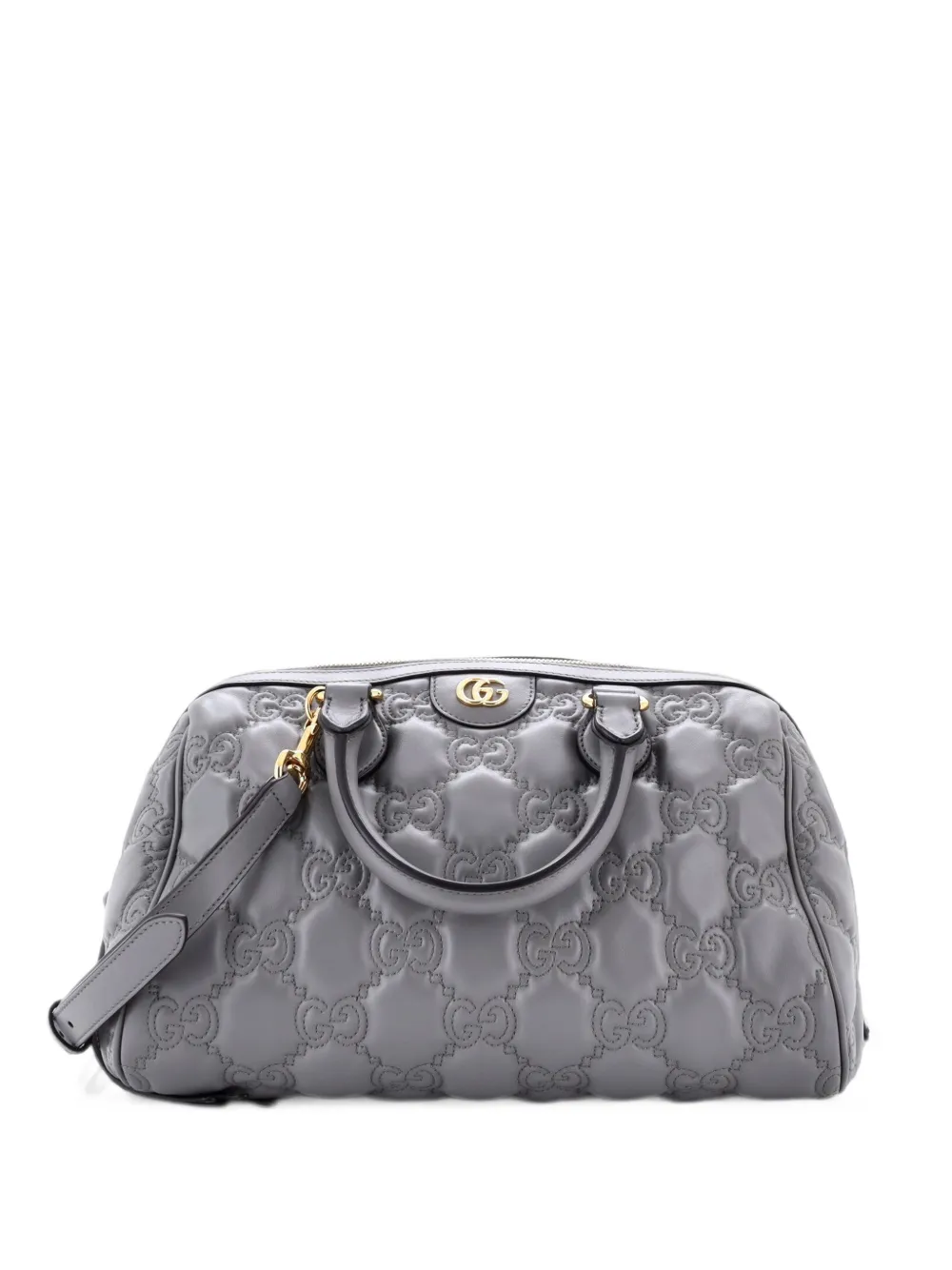 Gucci Pre-Owned Ophidia Convertible Boston Top Handle Bag GG Matelasse Leather Medium satchel - Grigio