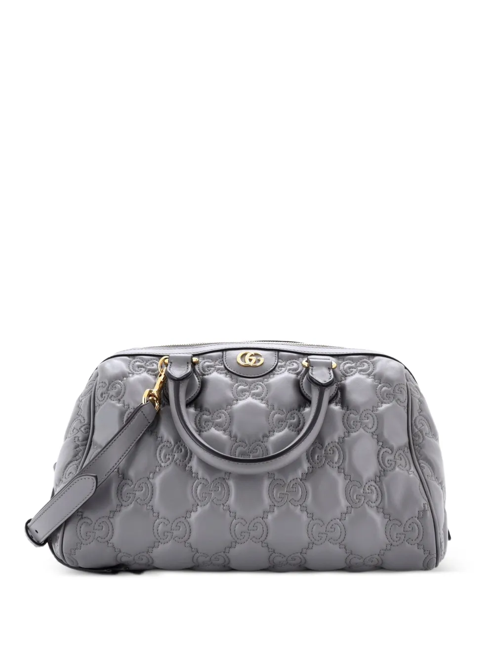 Gucci Pre-Owned Ophidia Convertible Boston Top Handle Bag GG Matelasse Leather Medium satchel - Grigio