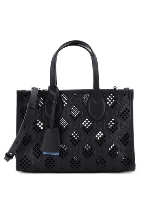 Gucci Pre-Owned Convertible GG Debossed Laser Cut Leather Small tote bag