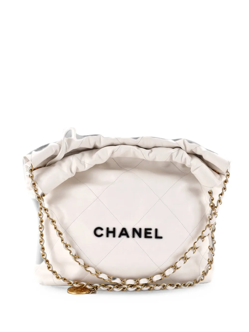 CHANEL Pre-Owned 22 Chain Quilted Calfskin Small hobo bag - Bianco