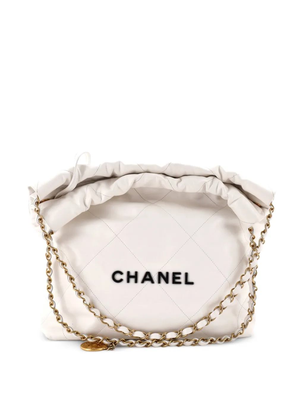 CHANEL Pre-Owned 22 Chain Quilted Calfskin Small hobo bag - Bianco