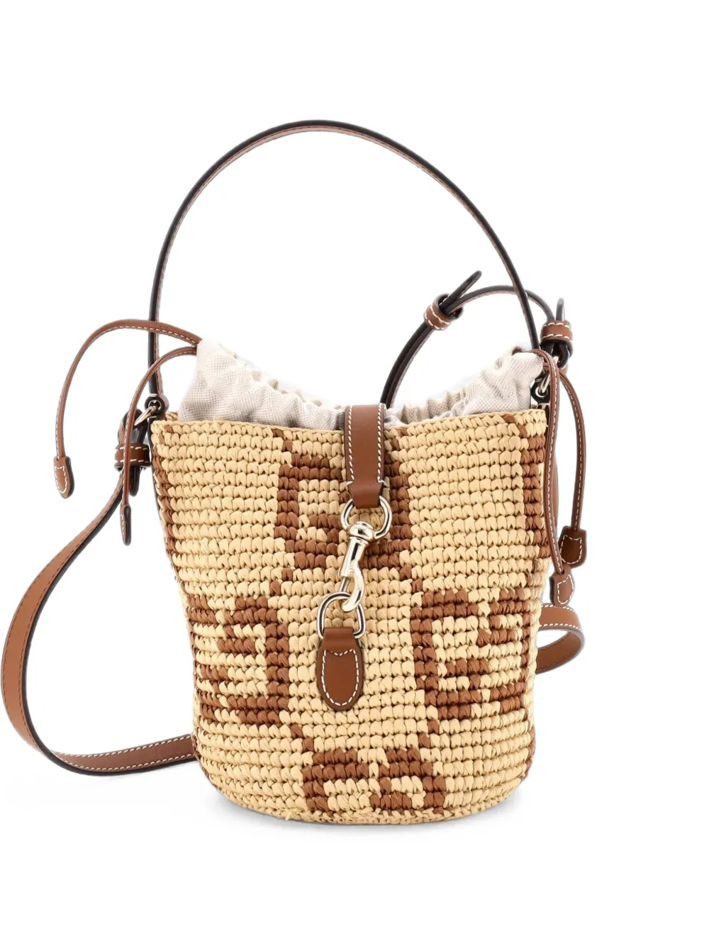 Gucci Pre-Owned GG Raffia Mini bucket bag - Neutrals