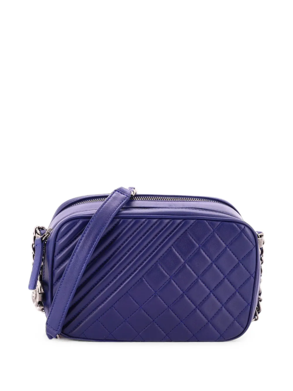 CHANEL Pre-Owned Coco Boy Camera Bag Quilted Leather Small crossbody bag - Blu