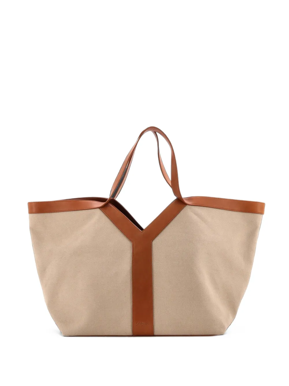 Saint Laurent Pre-Owned Y Canvas with Leather Medium tote bag - Marrone