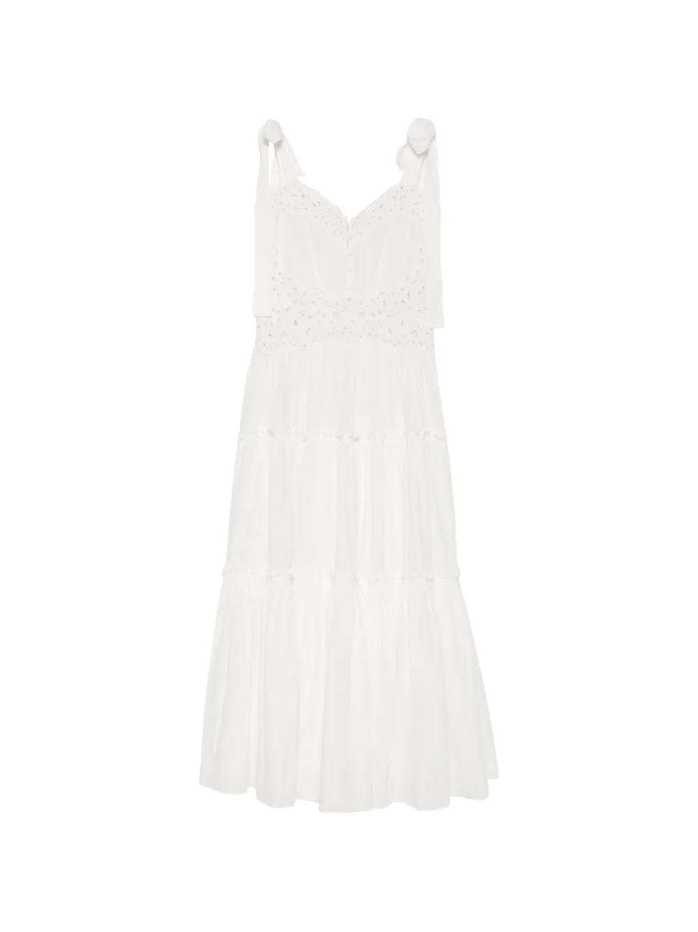Chloé broderie-anglaise tiered maxi dress - White