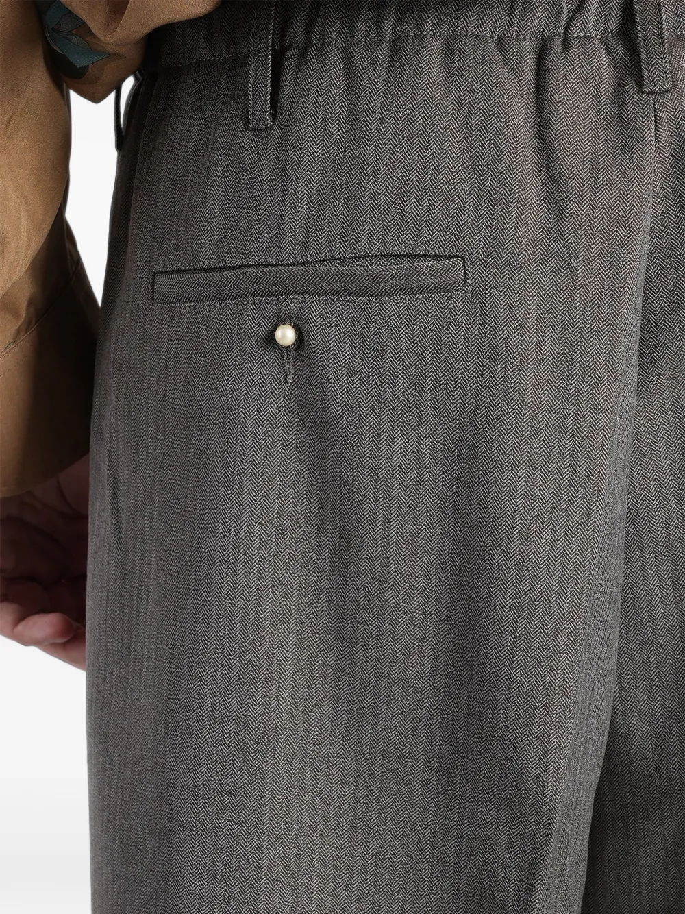Magliano Plooibroek met visgraatpatroon Grijs