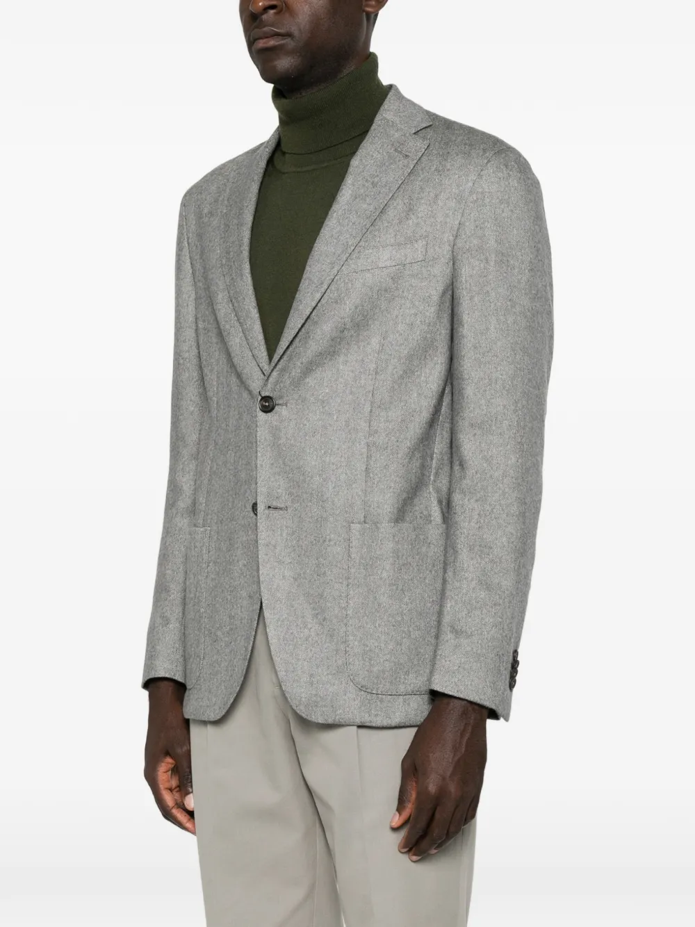 Corneliani Whisper herringbone blazer Grijs
