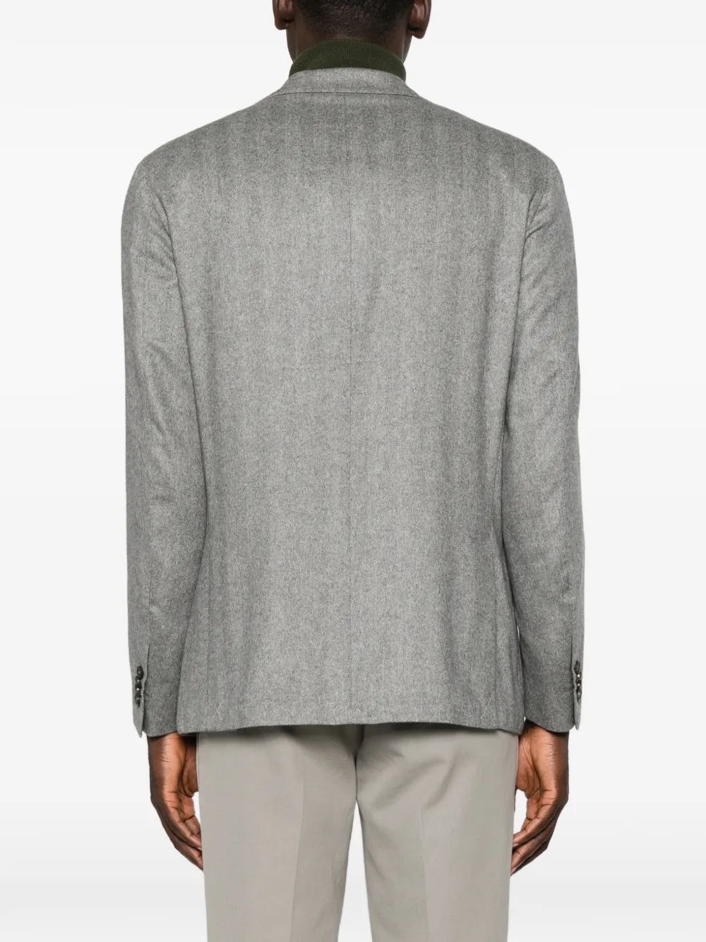 Corneliani Whisper herringbone blazer Grijs