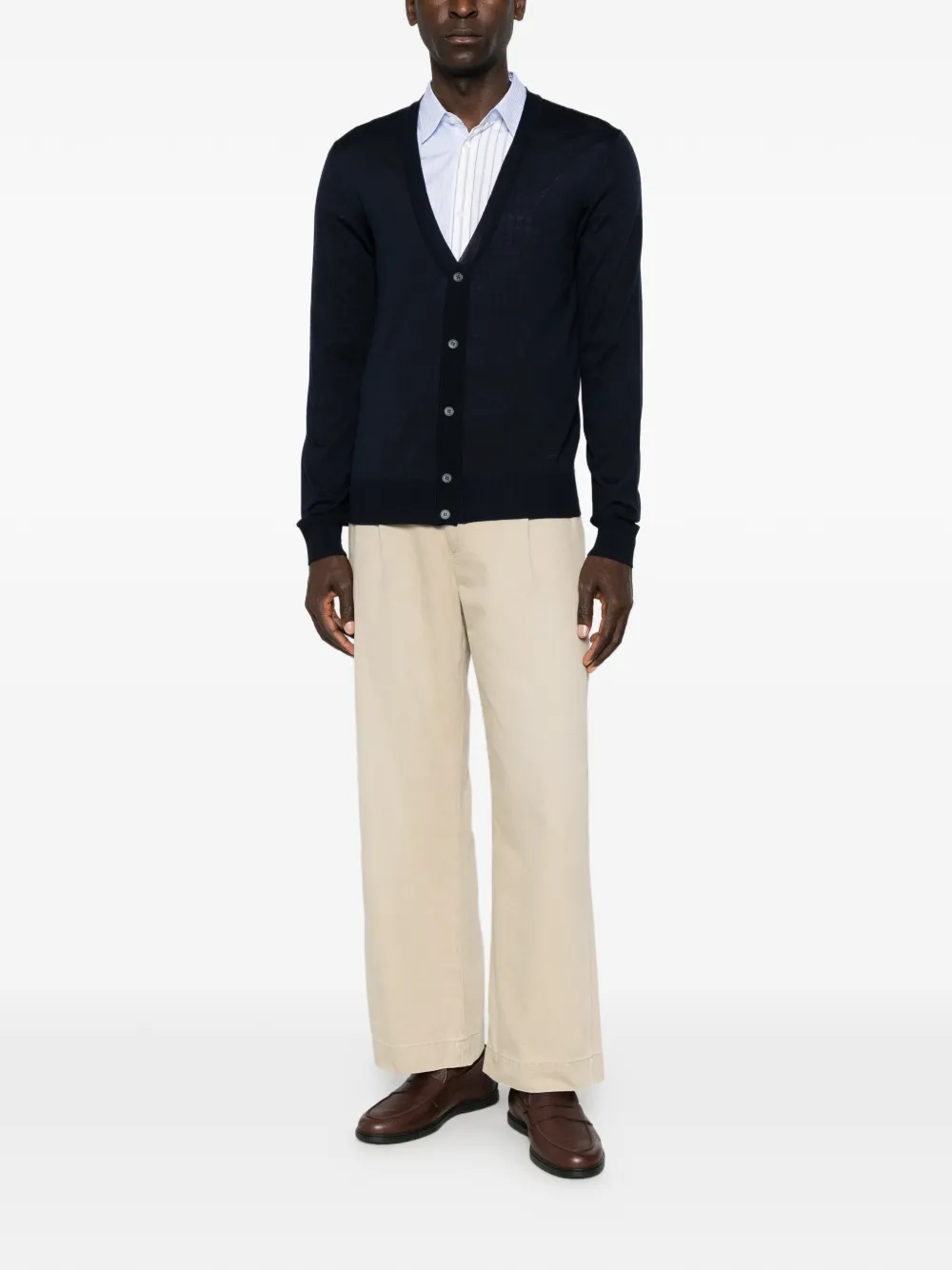 Emporio Armani Button-up vest met V-hals Blauw