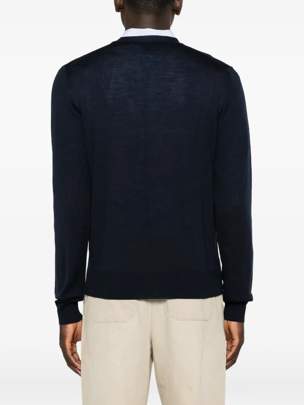 Emporio Armani Button-up vest met V-hals Blauw