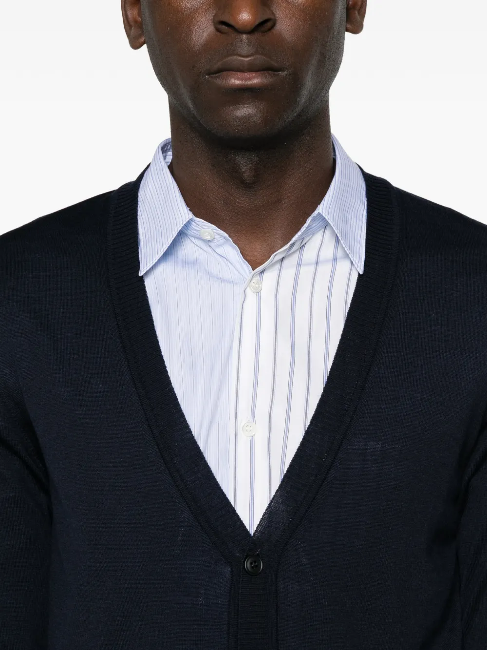 Emporio Armani Button-up vest met V-hals Blauw
