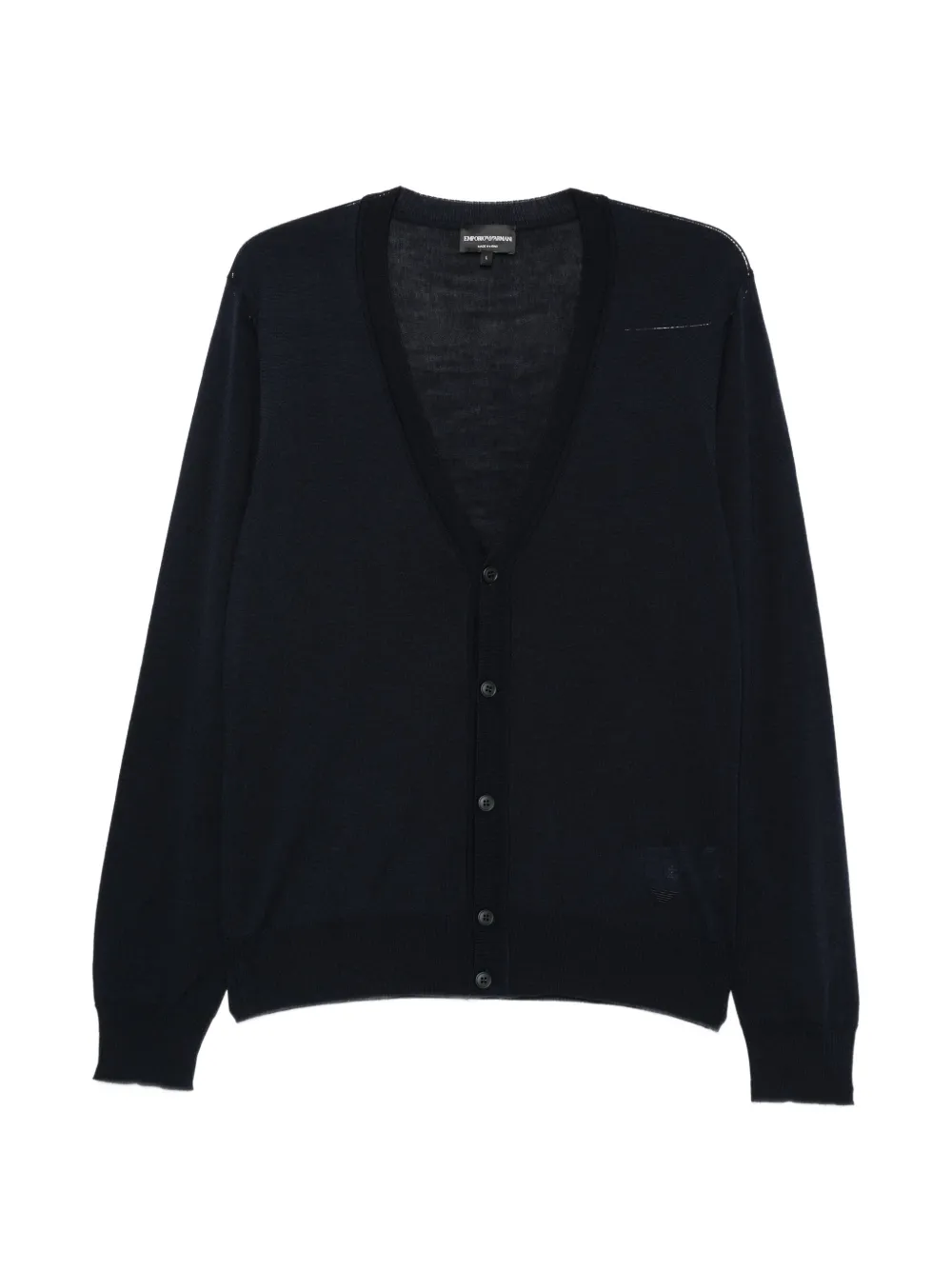 Emporio Armani cardigan boutonné à col v - Bleu Emporio Armani cardigan boutonné à col v - Bleu