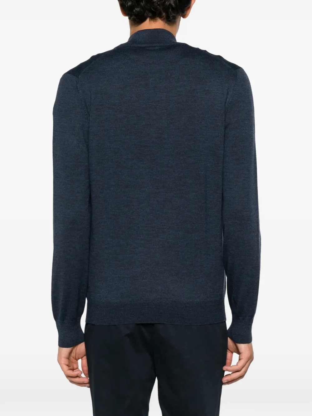 Barba quarter-zip knitted sweater Blauw