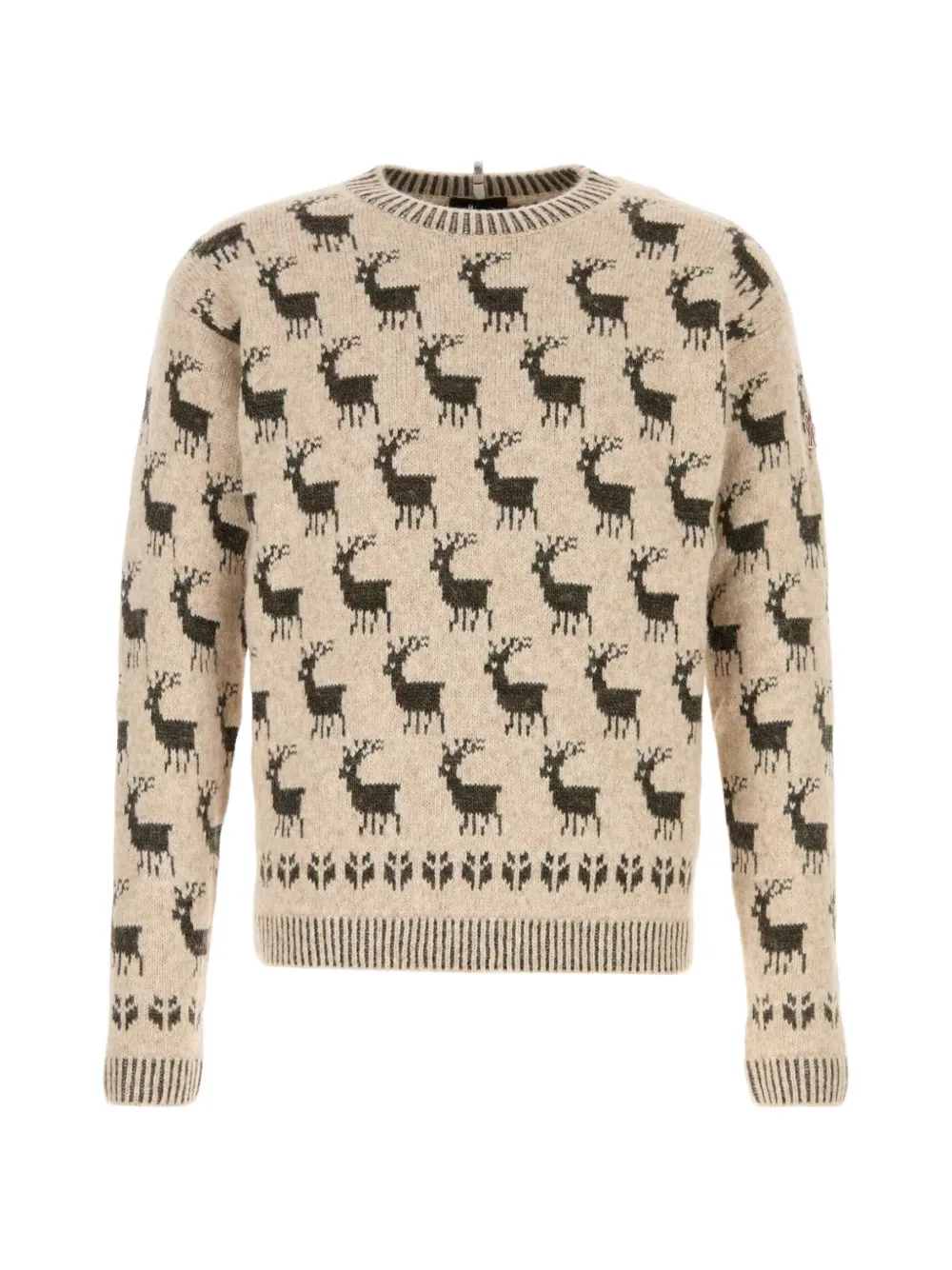 Moncler Grenoble intarsia-knit embroidered sweater