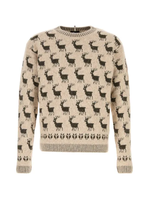 Moncler Grenoble intarsia-knit embroidered sweater
